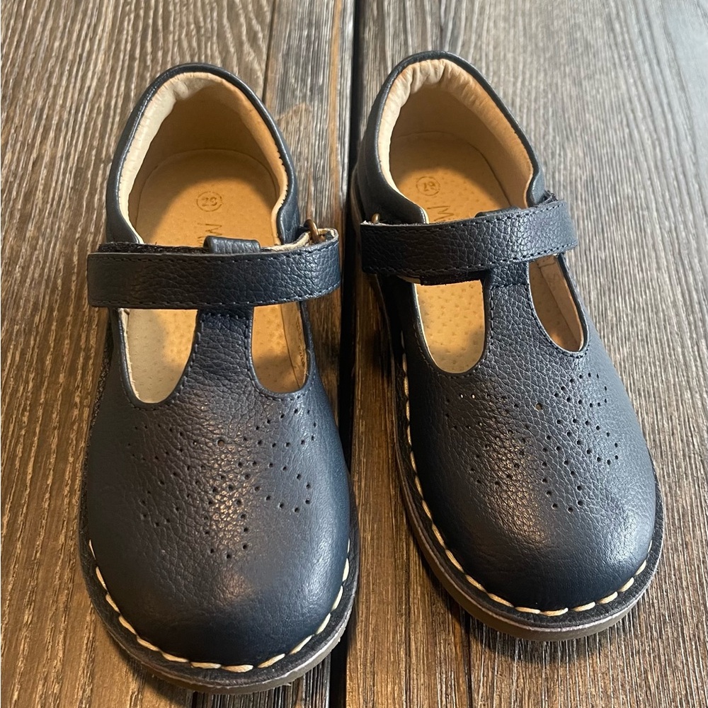 Mini Boden | Navy Leather Mary Jane Flats | Size EU 29 US 11.5